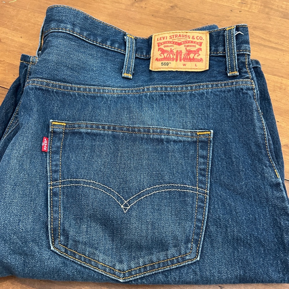 Levi's Men's Blue Denim long shirts jorts big dad shorts 44